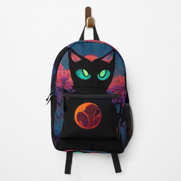Item preview, Cute Spooky Halloween Cat In An Orchard With Red Moon designed and sold by Cannabliss Shop.