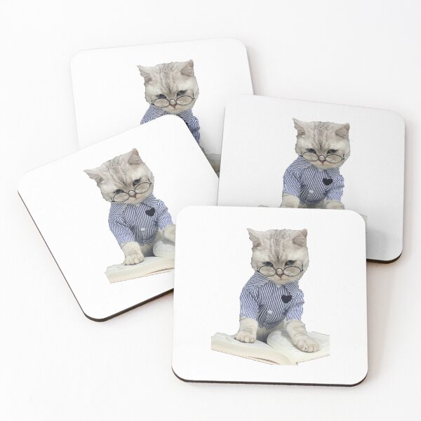 Item preview, Round Lens Cat Glasses reading book designed and sold by Brendaallen  Art.