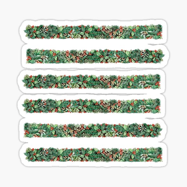 Vista previa del artículo con la obra «Hoja de pegatinas de vegetación de Navidad/Vacaciones», diseñado y vendido por Wendy Edelson.