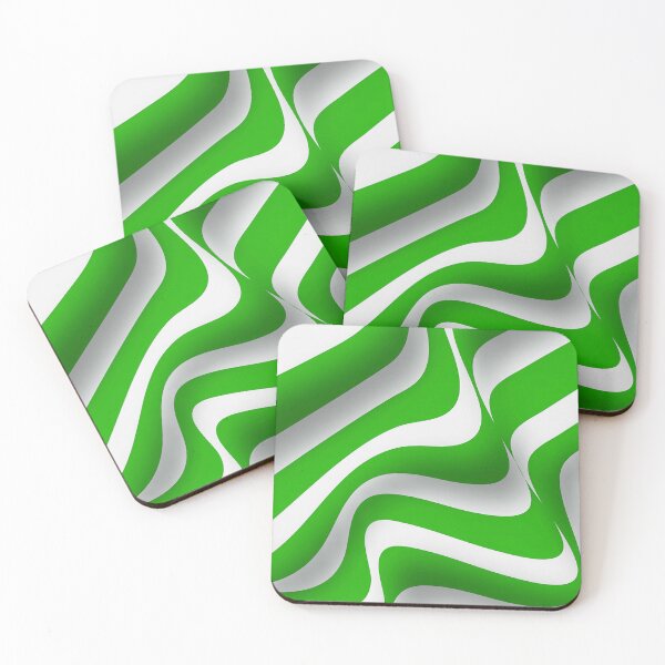 Item preview, Abstract Strips Art white lime green  designed and sold by Tshirtstory.