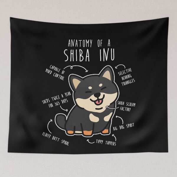 Item preview, Black and Tan Shiba Inu Dog Anatomy designed and sold by Clara Hollins.