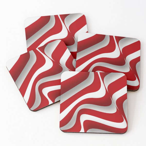 Item preview, Abstract Strips Art white Red designed and sold by Tshirtstory.