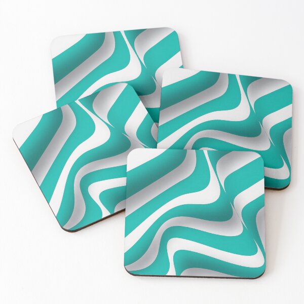 Item preview, Abstract Strips Art white Aqua  designed and sold by Tshirtstory.