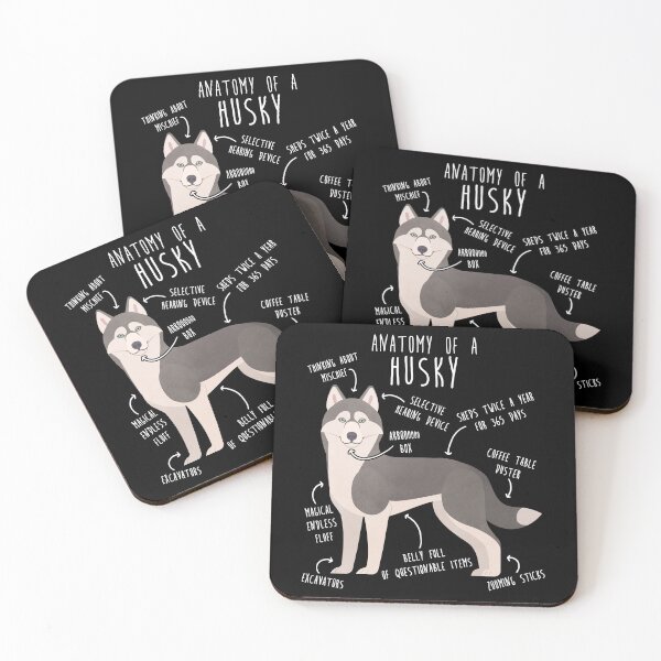 Item preview, Grey Siberian Husky Dog Anatomy designed and sold by Clara Hollins.