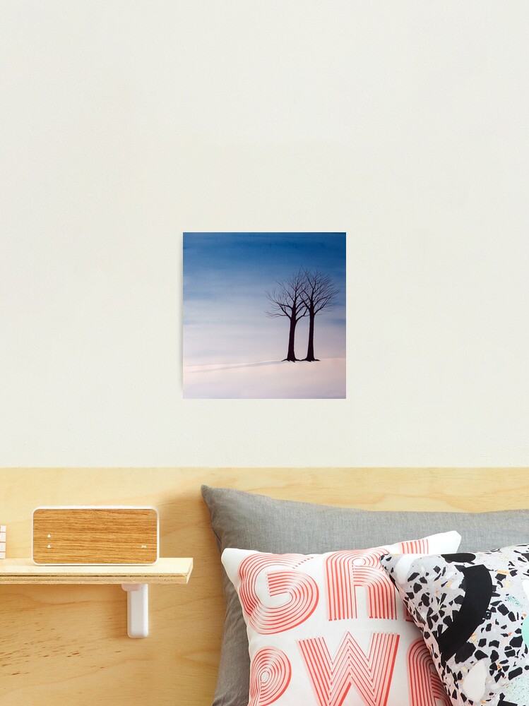 Thumbnail 2 of 3, Photographic Print, Two Trees in Field of Snow designed and sold by nakedpastor.