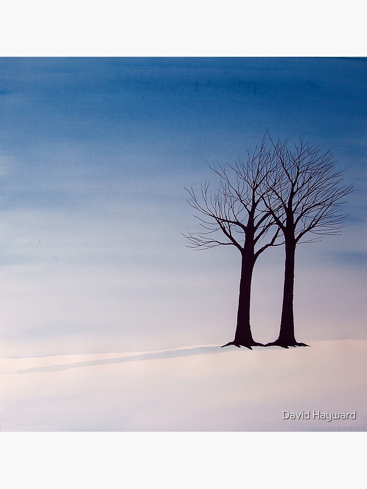 Thumbnail 3 of 3, Photographic Print, Two Trees in Field of Snow designed and sold by nakedpastor.