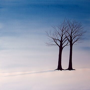 Artwork thumbnail, Two Trees in Field of Snow by David Hayward