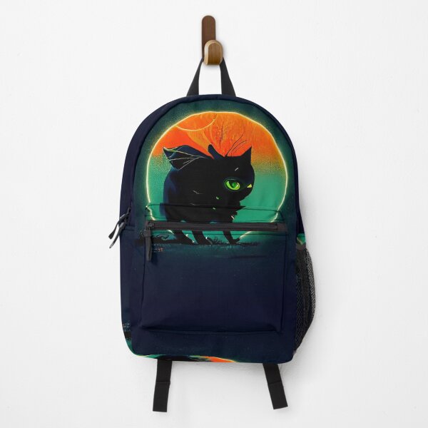 Item preview, Cute Spooky Halloween Cat With Multicolor Moon designed and sold by Cannabliss Shop.