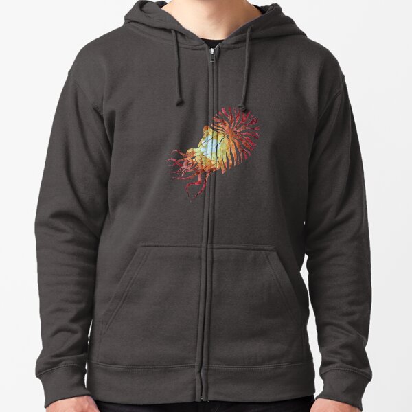 Nautilus on White Zipped Hoodie