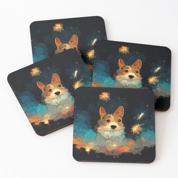 Item preview, Fireworks Corgi  designed and sold by Paint-of-Heart.