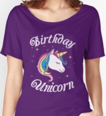 Camiseta ancha para mujer Cumpleaños del unicornio | Camisa del cumpleaños del unicornio | Camiseta de cumpleaños del unicornio | Cumpleaños del unicornio t-shirt Cumpleaños del unicornio t shirt de <br> Lista De Deseo Chica de cumpleaños de unicornio
