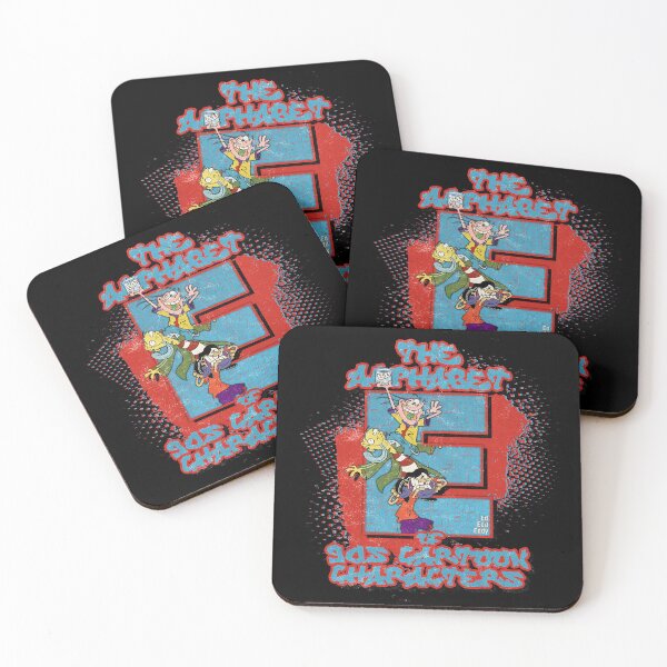 Item preview, The Alphabet of 90s Cartoon Characters Letter E is for Ed, Edd, and Eddy designed and sold by More-dan-Prints.