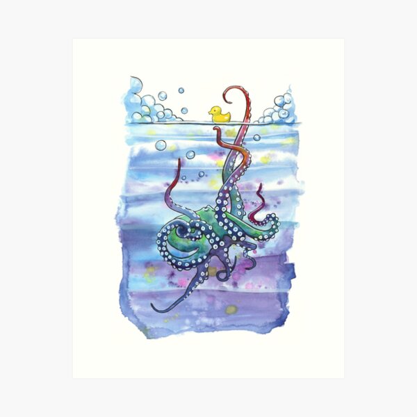 Bath Time Octopus Art Print