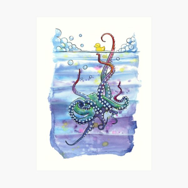 Bath Time Octopus Art Print