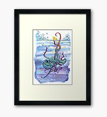 Bath Time Octopus Framed Print