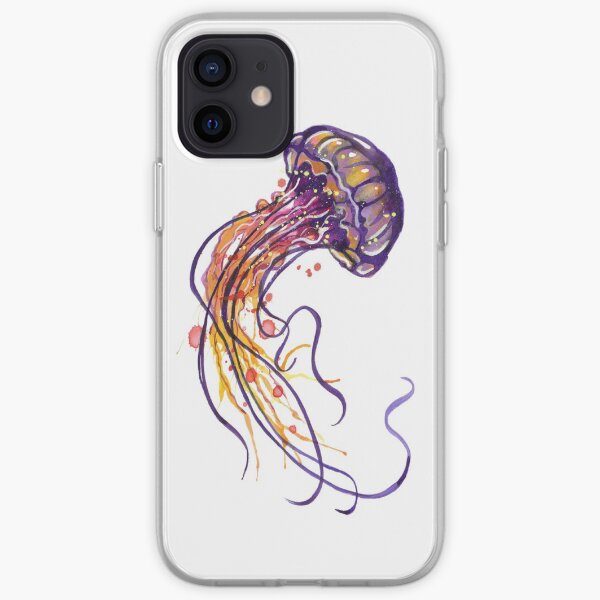 Jellyfish watercolor iPhone Soft Case