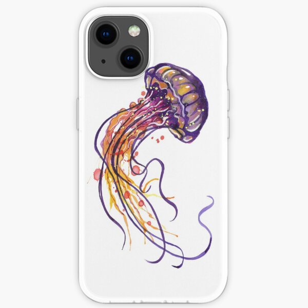 Aquarelle de méduses Coque souple iPhone