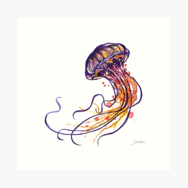 Watercolor Jellies Leggings Rainbow Jellyfish Work Out Yoga Pants