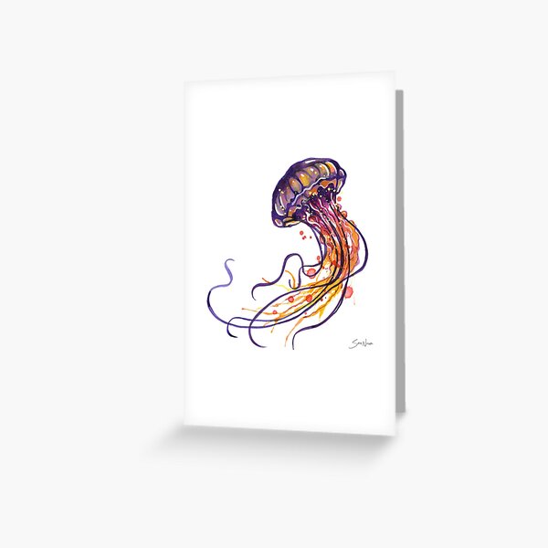 Jellyfish watercolor Greeting Card
