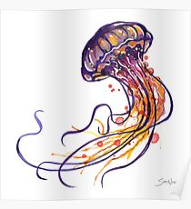 Póster Acuarela de medusas