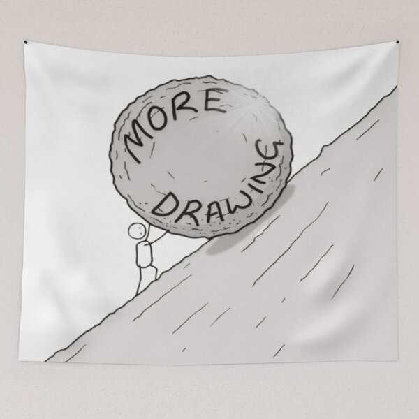Item preview, Hand drawn human stories. Quote: "More drawing."  designed and sold by ErisMerch.