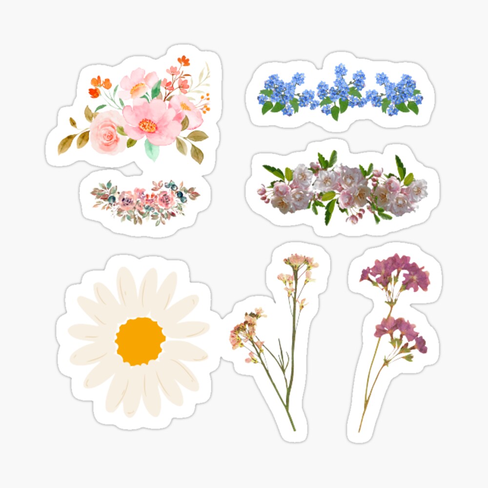 flowers stickers pack Sticker for Sale by Shehzadi Sana