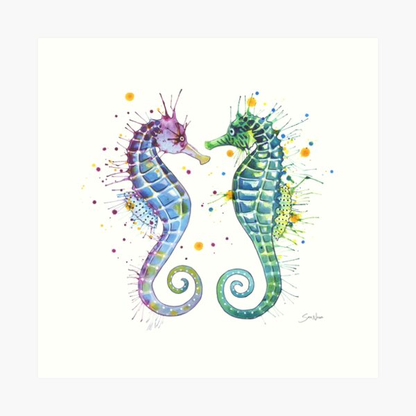 Guardians of the Sea - Seahorse Art Print