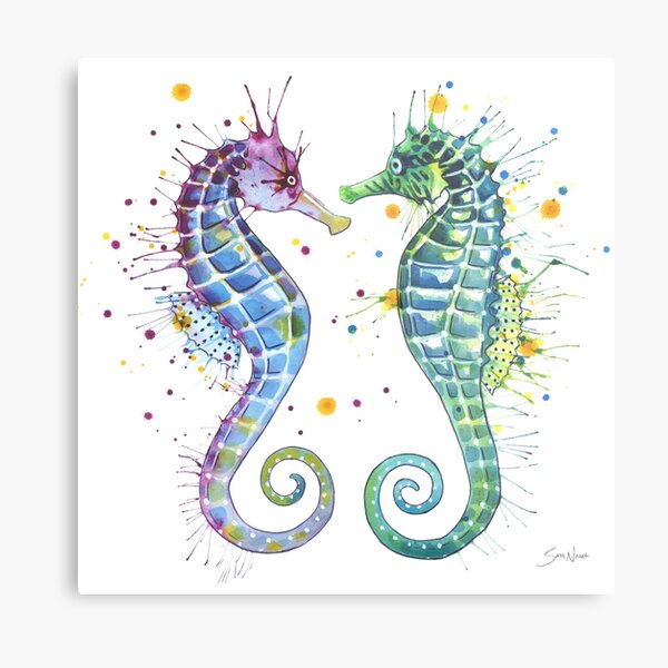 Guardians of the Sea - Seahorse Metal Print