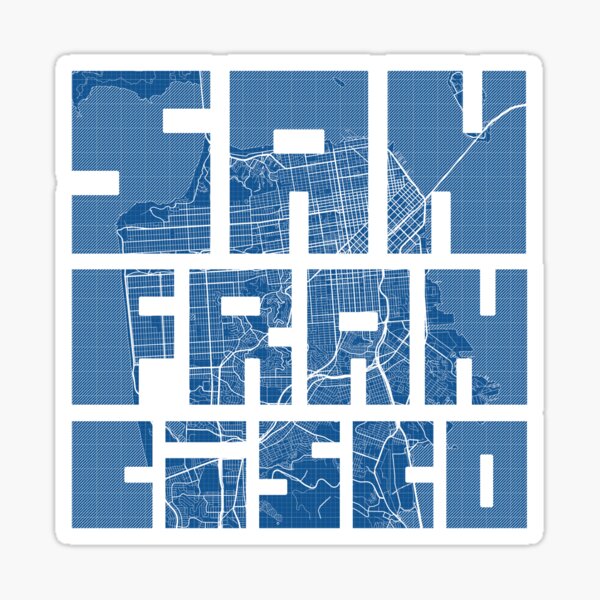 Item preview, San Francisco City Map of California, USA - Blueprint designed and sold by deMAP.