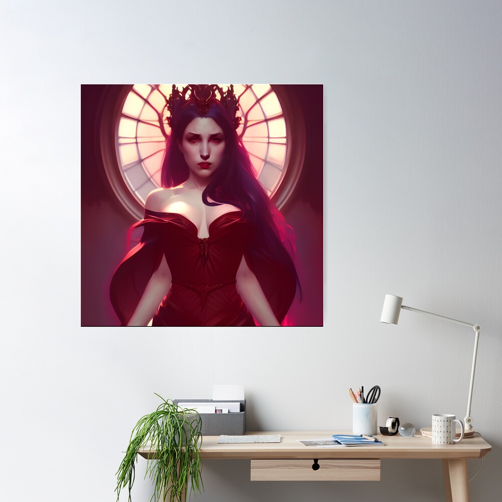 Sexy Vampire in Beautiful Marie Antoinette Dress Artwork Poster for Sale  by Eliteijr