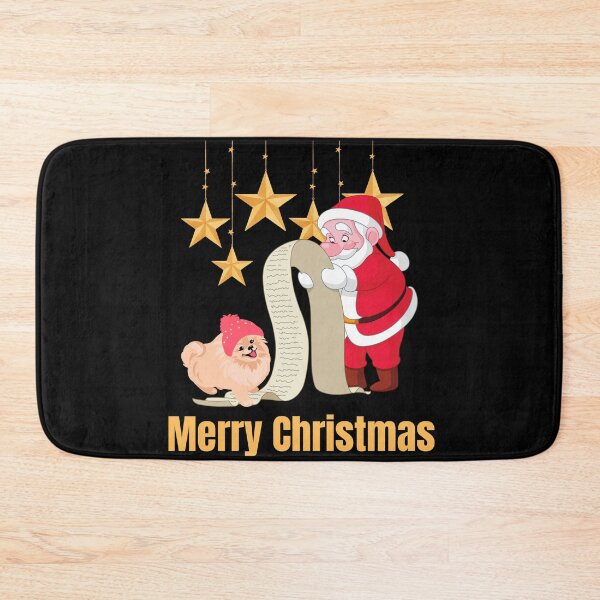 Item preview, Vintage Watercolor Santa Claus And Pomeranian Dog Christmas Is Approaching designed and sold by The Glasses Girl.