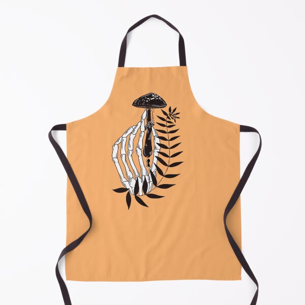 Item preview, Skeleton hand holding mushroom - black line work design designed and sold by DaydreamnD.
