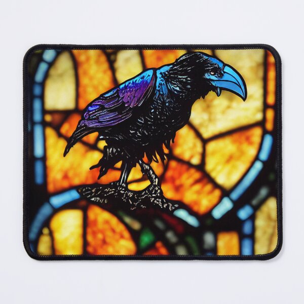 Item preview, Stained Glass Crow designed and sold by RiverstepStudio.