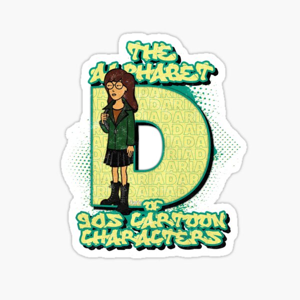 the-alphabet-of-90s-cartoon-characters-letter-d-is-for-daria-sticker