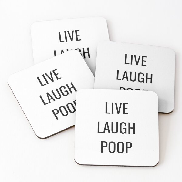 Item preview, Live Laugh Poop - Funny Black & white simple font - meme ironic satire designed and sold by sweary12.