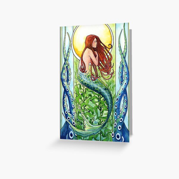 Kelp Forest Mermaid Greeting Card