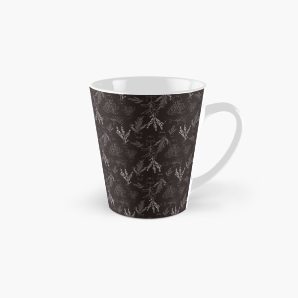 Item preview, Floral pattern white potted plants black background Retro style designed and sold by Kallandra.