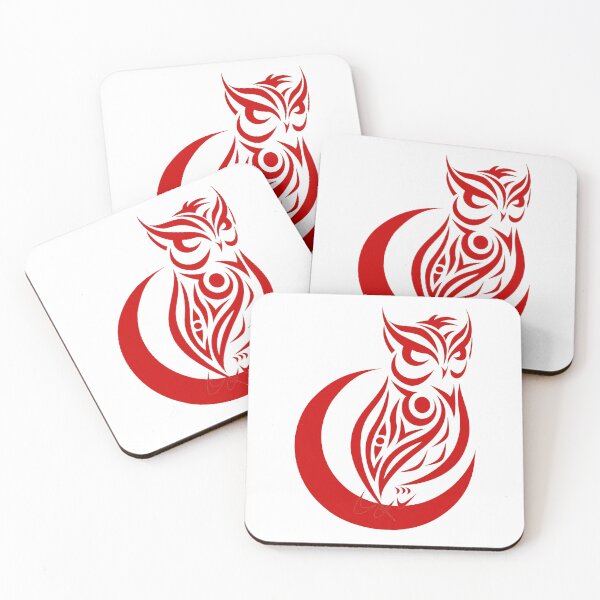 Item preview, Owl Tattoo On The Moon (Red) designed and sold by Summer-Winter.