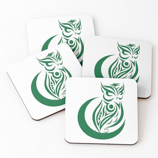 Item preview, Owl Tattoo On The Moon (Green) designed and sold by Summer-Winter.