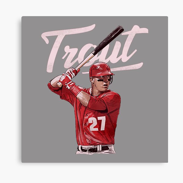 Mike Trout Portrait of an Athlete Artwork Sticker for Sale by Nick Starn