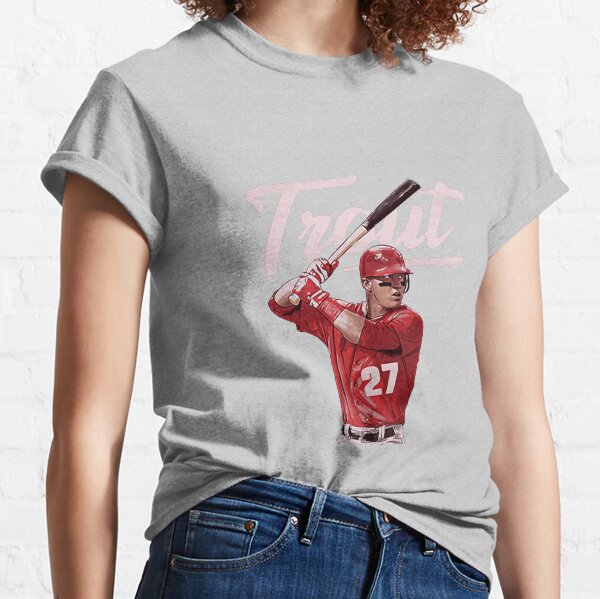 Mike Trout #27 Los Angeles Angels of Anaheim MLB Jersey T-Shirt Women's  MEDIUM