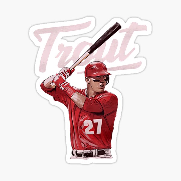 mike trout stretch Sticker for Sale by santuydsgn