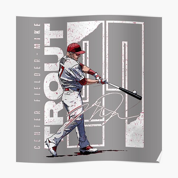 Mike Trout Poster Los Angeles Angels Hand Drawn Poster Canvas 