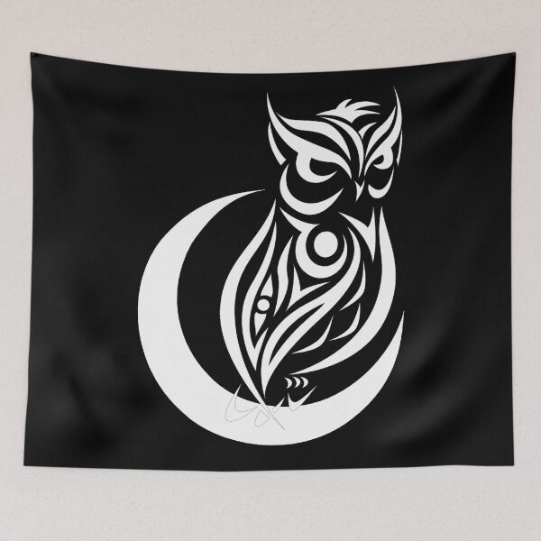 Item preview, Owl Tattoo On The Moon (White) designed and sold by Summer-Winter.