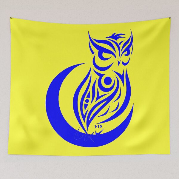 Item preview, Owl Tattoo On The Moon (Blue) designed and sold by Summer-Winter.