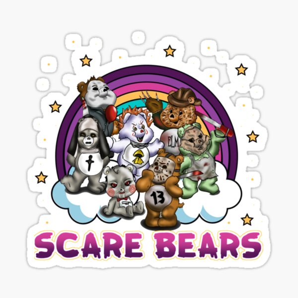"Horror Movie Characters Scare Bears Halloween Bear Lovers" Sticker for Sale by MallorKeelin