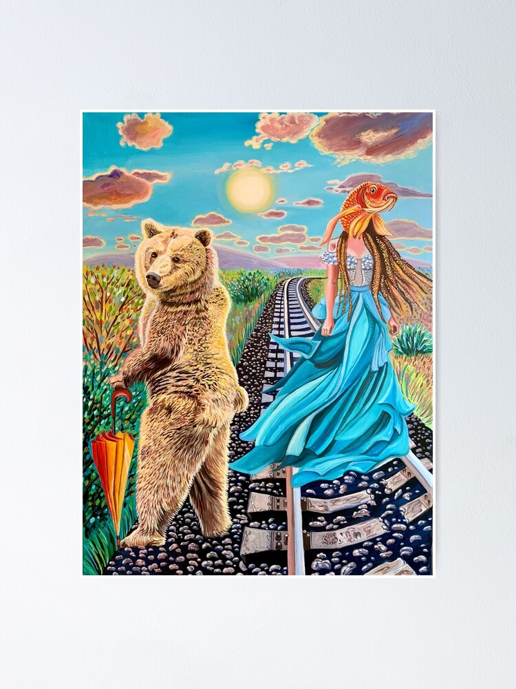 "Why do fish need an umbrella?" Poster for Sale by LightBear Redbubble