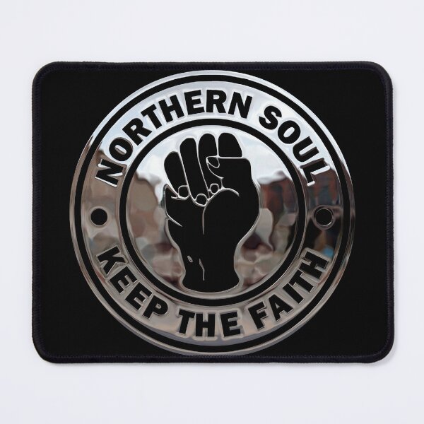 Item preview, Northern Soul Keep The Faith Logo Chrome effect and Black.  designed and sold by fatbanana.