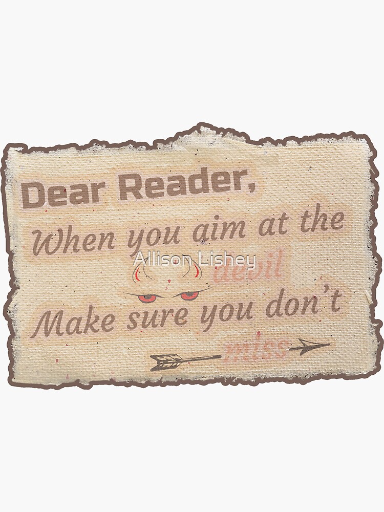 Taylor Swift Inspired Clear Dear Reader Sticker