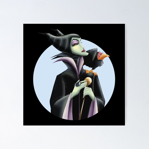 Maleficent with Raven Sticker  Evil disney, Sleeping beauty